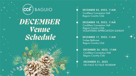 ccf baguio schedule|Facebook.